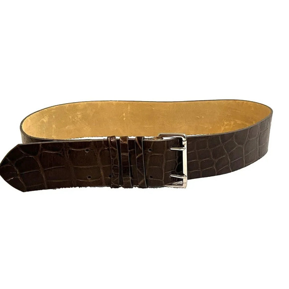 Talbot's Brown Wide Belt Leather Women's Large Genuine 2.5" Boho Classic Waist - Picture 1 of 8